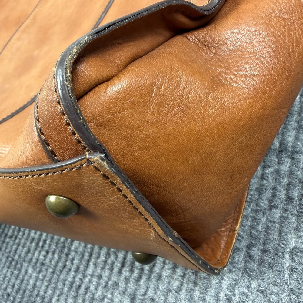 Fossil Long Live Vintage Leather Tote Bag Womens Brown Key Lock Satchel Handbag - Picture 15 of 16